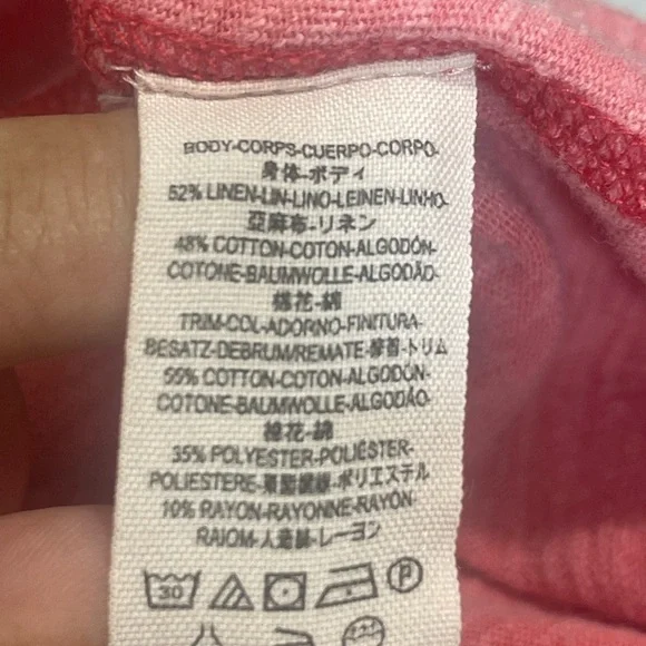 We The Free Linen Blend Over Size V-Neck Tee Extra Small - Picture 5 of 5